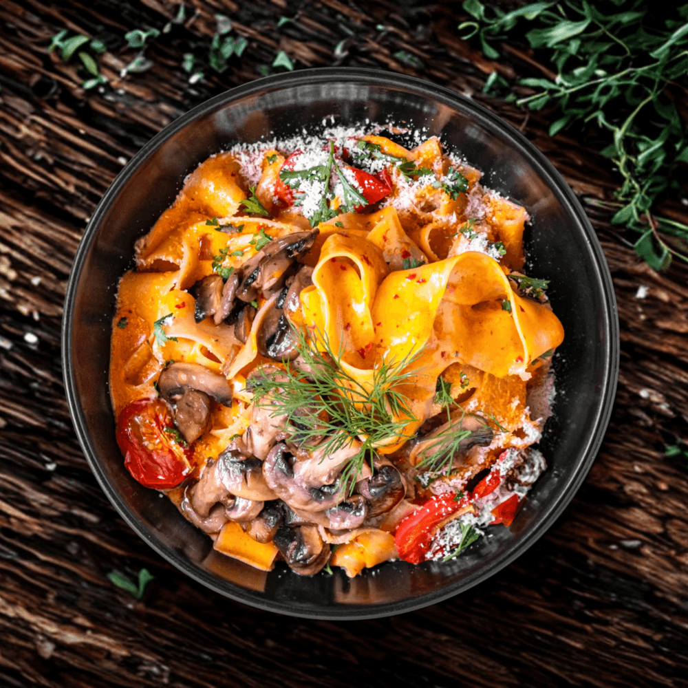 Fresh pasta dish with vegetables